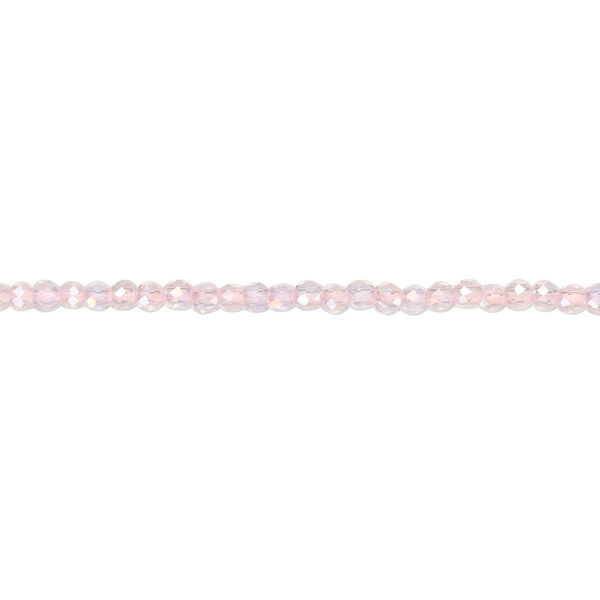 Glass 1pkg1, faceted round bead 14 inch transparent pink AB 2mm image number 0