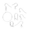 Earring mix hoop / kidney / leverback / fishhook 1pkg100 silver-plated, mixed sizes and shapes, 22-24 gauge brass / steel 50 pair image number 0