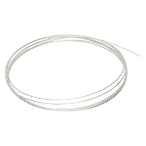 Wire, Argentium® silver, half-hard, round, 24 gauge. Sold per pkg of 5 feet.