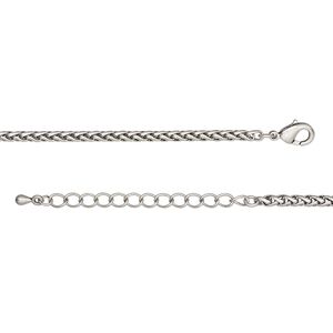 Chain 1pkg1 silver-plated ponytail, 3.2mm / lobster claw clasp, antique brass 20 inch