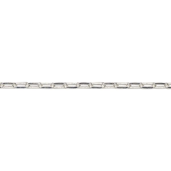 Chain, silver-plated brass, 2.3mm paperclip. Sold per pkg of 50 feet. image number 0