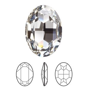 Fancy stone 1pk crystal foil back, Crystal Passions® 30x22mm oval 4127