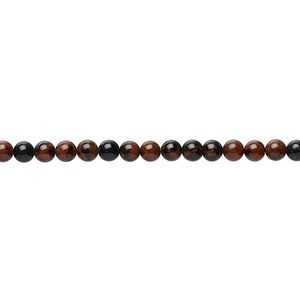 Mahogany obsidian 1pkg1, round bead natural 15.5-16 inch 3mm
