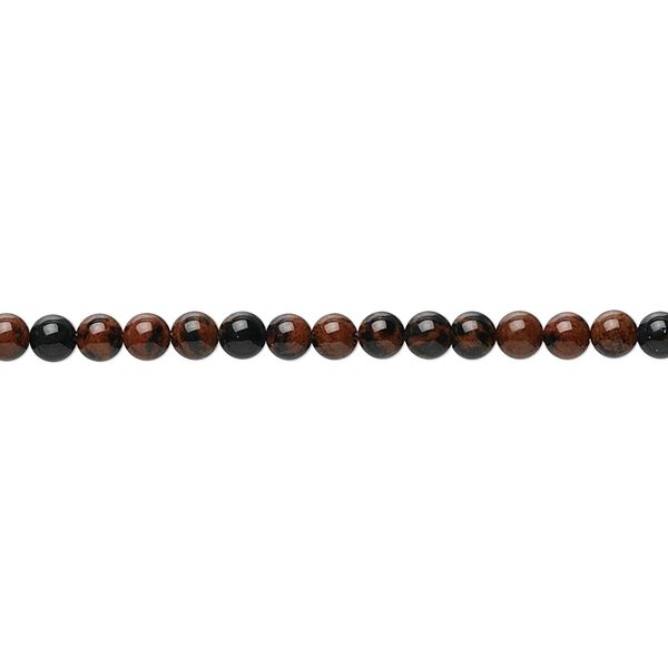 Mahogany obsidian 1pkg1, round bead natural 15.5-16 inch 3mm image number 0
