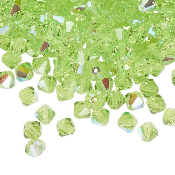 Bead 576pk limecicle AB, Preciosa Czech crystal 5mm bicone image number 0
