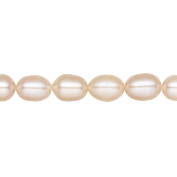 Freshwater pearl 1pkg1 rice, 15.5-16 inch apricot 6-7mm cultured image number 0
