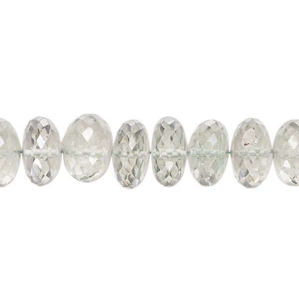 Green topaz 1pkg1, hand-cut micro-faceted rondelle bead 7 inch 10x4mm-12x7mm image number 0