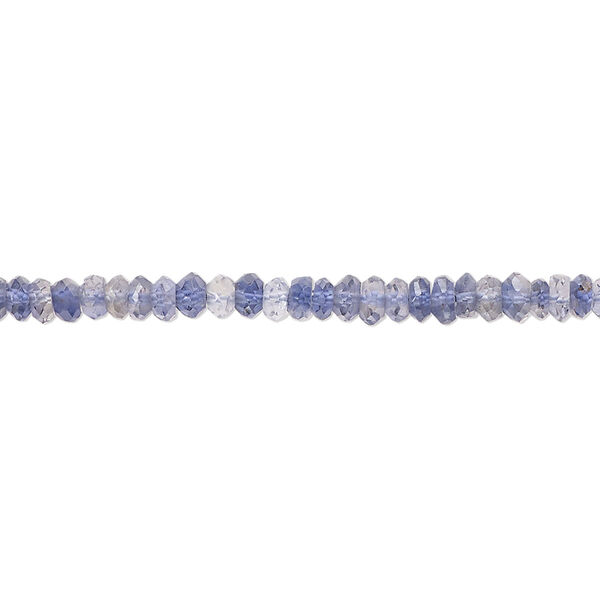 Bead, iolite (natural), 4x2mm hand-cut faceted rondelle and 4x2mm faceted saucer, B grade, Mohs hardness 7 to 7-1/2. Sold per 13-inch strand, approximately 170 beads. image number 0
