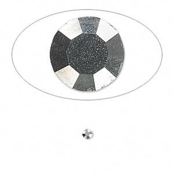 Chaton, glass rhinestone, hematite black, foil back, 2.4-2.5mm faceted round, PP18. Sold per pkg of 72. image number 0