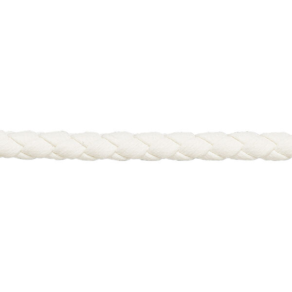 Bolo cord, leatherette, matte white, 4mm braided round. Sold per 5-yard section. image number 0