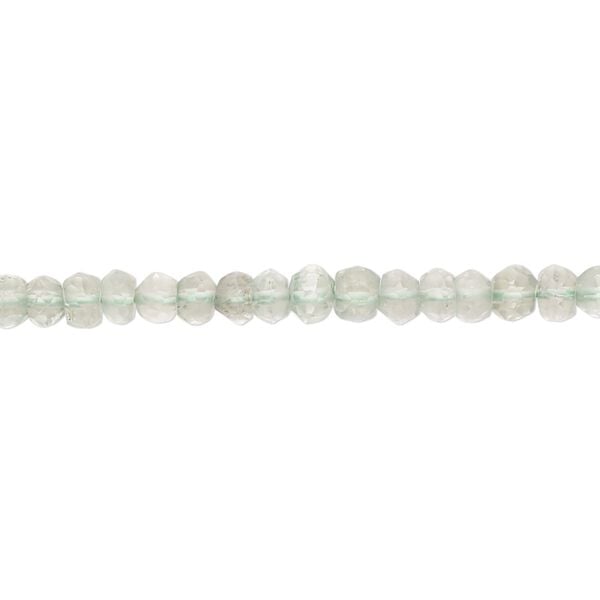 Green quartz 1pkg1, hand-cut faceted rondelle bead 8 inch 4x2mm-4x3mm image number 0