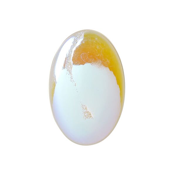 Druzy agate 1pkg1, hand-cut non-calibrated dichroic oval cab C grade, 29x19mm image number 0