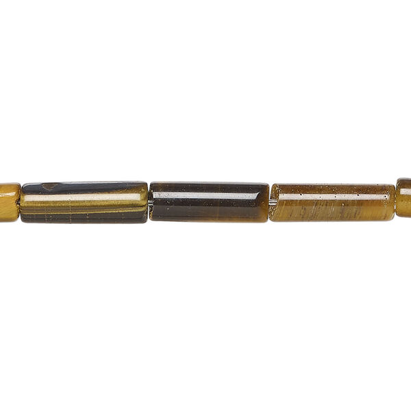 Tigereye 1pkg1, round tube bead natural, 15 inch 13x4mm-14x5mm image number 0
