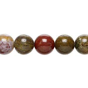 Ocean jasper 1pkg1, round bead natural 15.5-16 inch 10mm