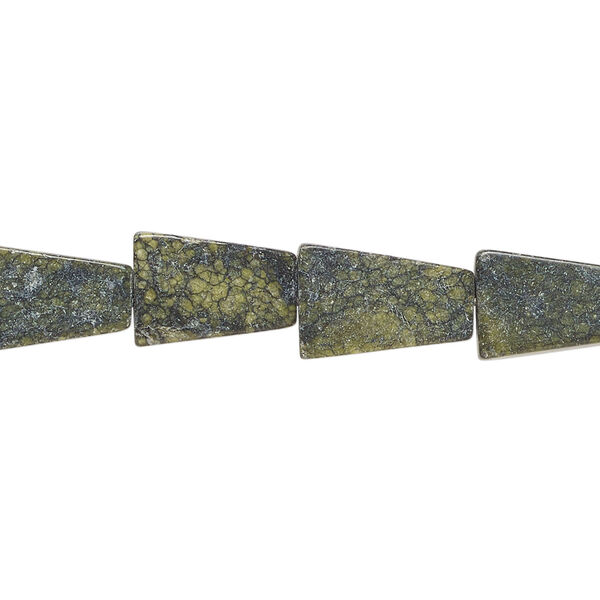 Russian serpentine 1pkg1, flat trapezoid bead natural, 15 inch 12x7mm-13x8mm image number 0