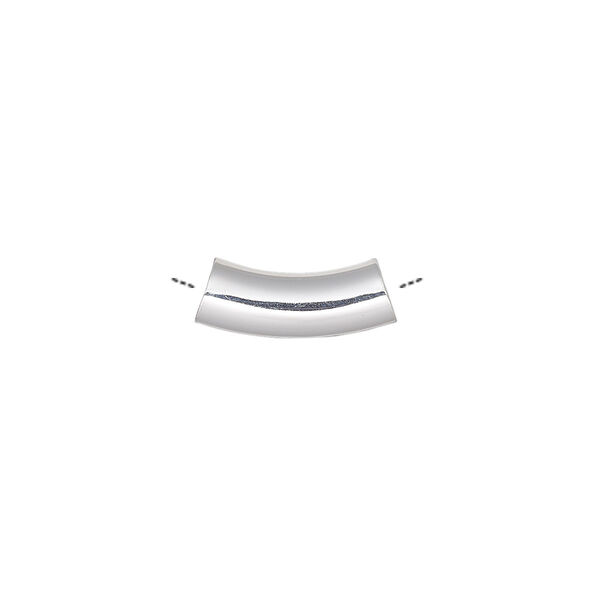 Bead, silver-plated brass, 15x5mm curved tube. Sold per pkg of 10. image number 0