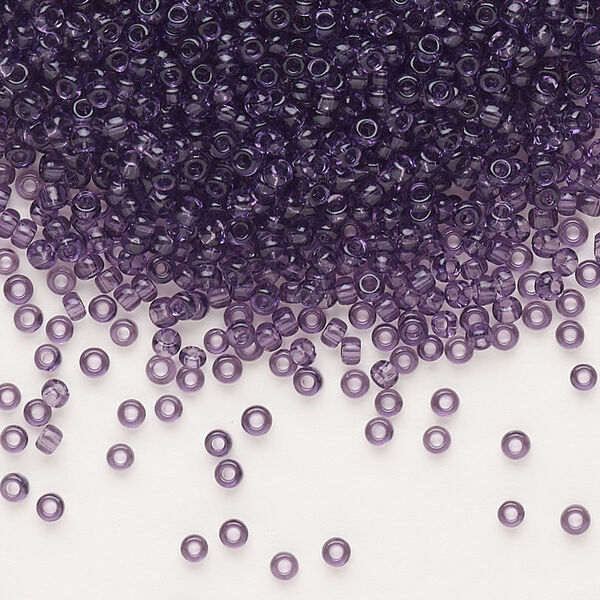 Seed bead, Dyna-Mites™, glass, pkg/1/2kg, #11 round, transparent amethyst purple, (11 11/0 RR). image number 0