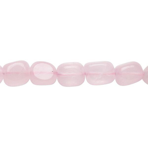 Rose quartz 1pkg1, pebble bead natural 15.5-16 inch medium image number 0