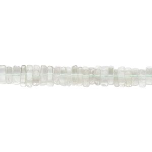 Green quartz 1pkg1, hand-cut square rondelle bead 8 inch 4x1mm-6x2mm