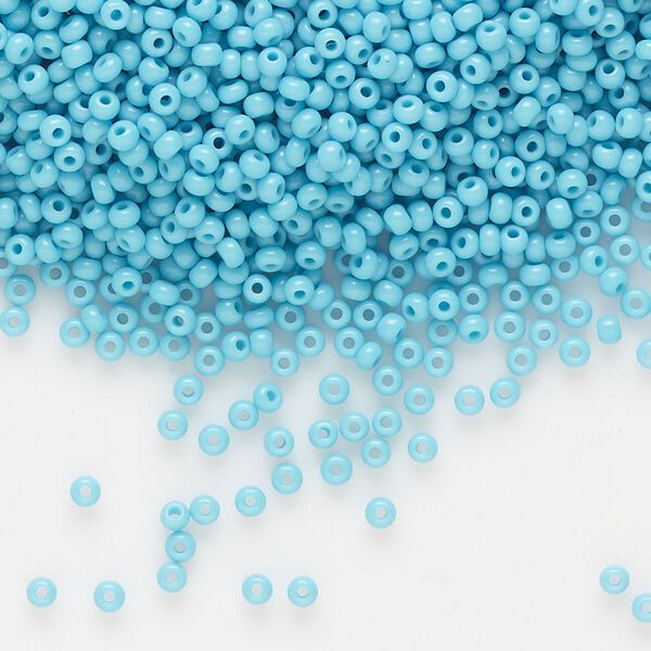 Seed bead, Preciosa Ornela Czech glass, pkg/500g, #11 rocaille, opaque turquoise blue, (63030). image number 0