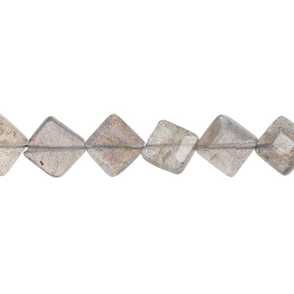Labradorite 1pkg1, hand-cut faceted diamond bead natural 8 inch 9x9mm-12x12mm image number 0