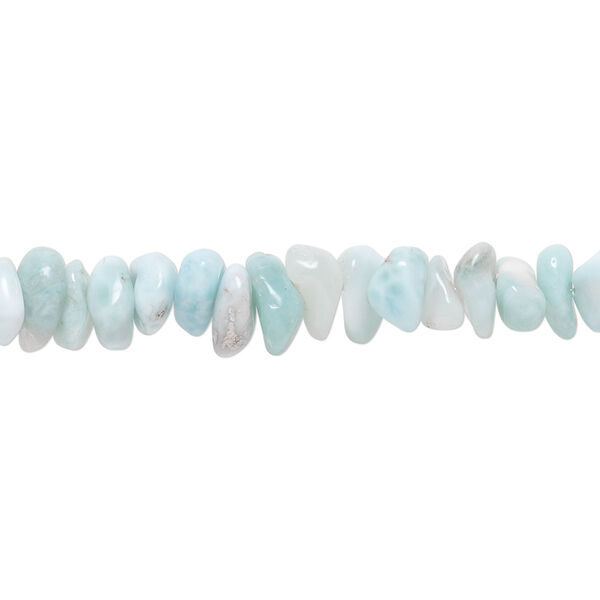 Bead, larimar (natural), medium chip, Mohs hardness 4-1/2 to 5. Sold per 15-1/2" to 16" strand. image number 0