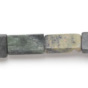 Green serpentine 1pkg1, flat rectangle bead natural 15 inch 16x9mm-20x15mm