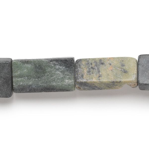 Green serpentine 1pkg1, flat rectangle bead natural 15 inch 16x9mm-20x15mm image number 0