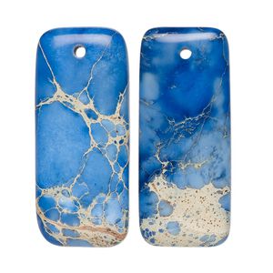 Magnesite 1pkg2, hand-cut puffed rectangle focal 35x15mm