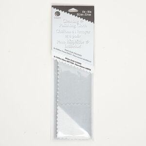 Polishing cloth 1pkg2, white and grey, 10x8-inch rectangle.