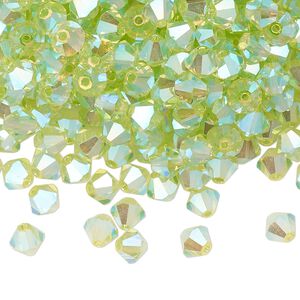 Bead 144pk limecicle AB 2X, Preciosa Czech crystal 5mm bicone