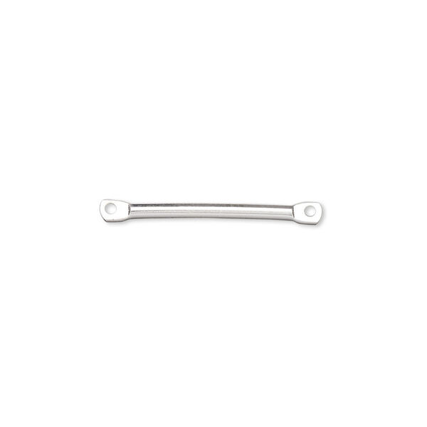Link, silver-plated brass, 17x2mm flat end bar. Sold per pkg of 100. image number 0