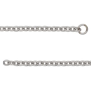 Chain 1pkg1 cable, 3mm / lobster claw clasp, stainless steel 16 inch
