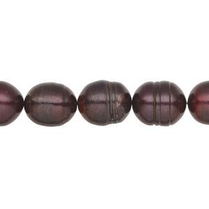 Freshwater pearl 1pkg1, rice, 15 inch black cherry 9-10mm cultured