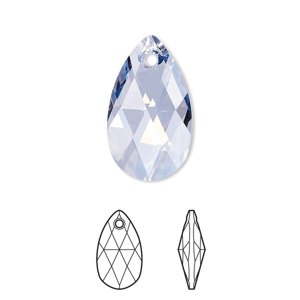 Drop 96pk crystal blue shade, Swarovski® 22x13mm pendant pear 6106 image number 0