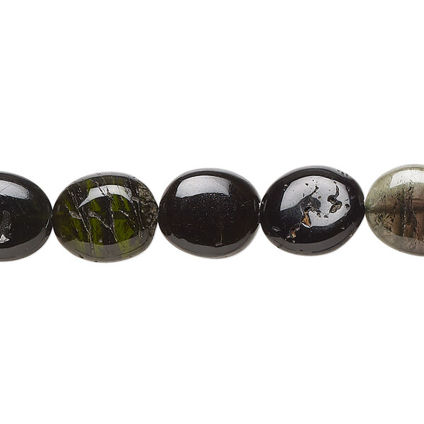 Bead, multi-tourmaline (natural), 10x9mm-14x10mm hand-cut puffed oval, Mohs hardness 7 to 7-1/2. Sold per 14-inch strand. image number 0