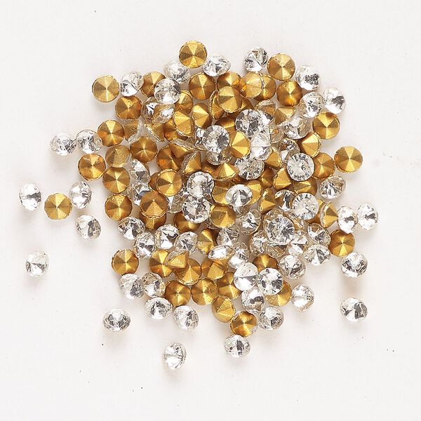 Chaton 144pk crystal foil back, vintage Preciosa Czech crystal rhinestone round PP20 image number 0