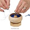 Tool, Speedy Stringer™, beechwood, pkg/1, 4x3.5 inches, 1-inch deep bowl, includes "J" needle image number 1
