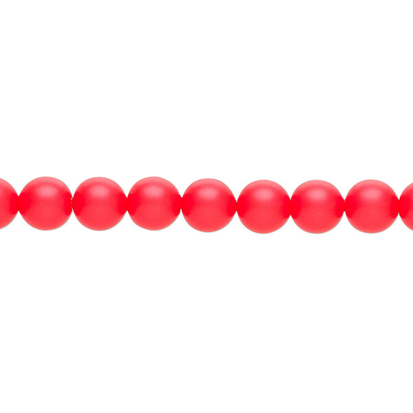 Pearl 50pk neon red, Crystal Passions® 6mm round 5810 image number 0