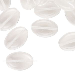Bead, Czech pressed glass, translucent clear, 16x11mm puffed marquise. Sold per 2-ounce pkg, approximately 45 beads.