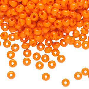 Seed bead, Preciosa Ornela Czech glass, pkg/500g, #6 rocaille, opaque dark orange, (93140).