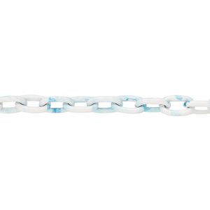 Chain, aluminum, pkg/23 inches, sky blue and white, 4-5mm cable.