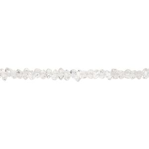 Quartz crystal 1pkg1, double pointed bead natural 15.5-16 inch 2x2mm-5x2mm