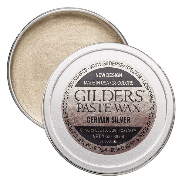 Wax paste, Gilders Paste®, pkg/1-ounce tin, German silver. image number 0