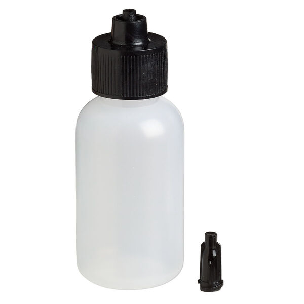 Squeeze dispenser, plastic, 1-ounce bottle with 17x7.5mm nozzle cap. Sold per pkg of (5) 3-piece sets. image number 0