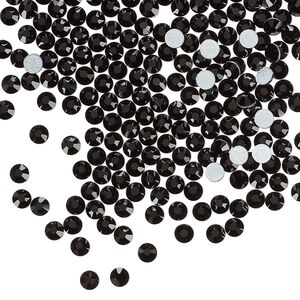 Flat back 144pk jet foil back, Preciosa MAXIMA Czech crystal hotfix rhinestone 2.7-2.9mm chaton rose round SS10