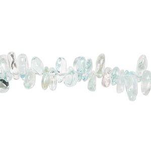 Aquamarine 1pkg1, hand-cut top-drilled flat teardrop bead light 7.5 inch 6x4mm-9x6mm