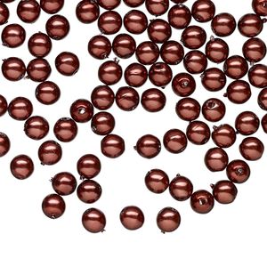 Bead druk Czech pearl-coated glass 100pk 4mm round, opaque wine