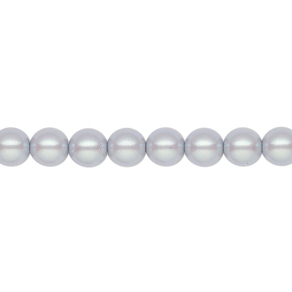 Pearl 200pk pearlescent grey, Preciosa Czech crystal 6mm round image number 0