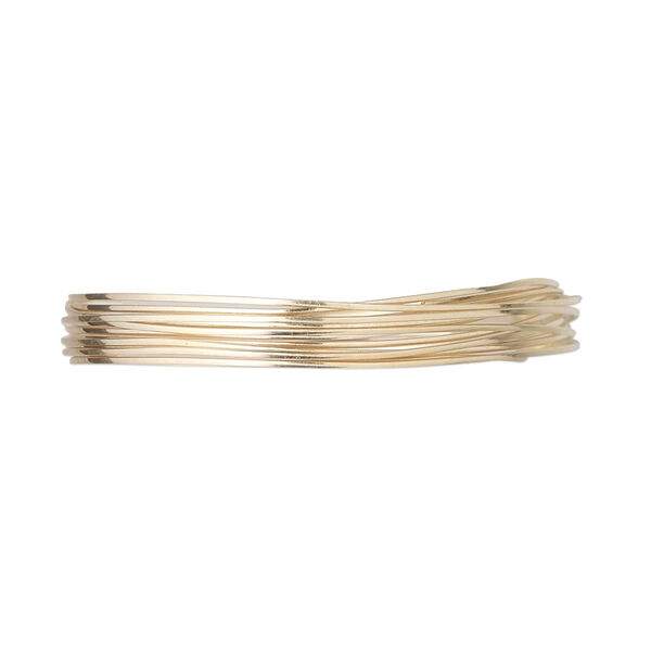 Wire, 12Kt gold-filled, full-hard, half-round, 24 gauge. Sold per pkg of 5 feet. image number 0